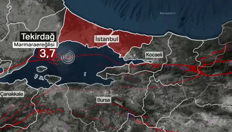 Marmara Denizi'nde 3,7 Büyüklüğünde Deprem! Tüm Türkiye Tedirgin Oldu