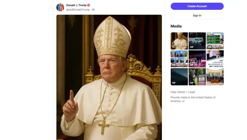 Trump, Papalık'ta Yeni Bir Tartışma Yarattı: Kendi Fotoğrafını Paylaştı