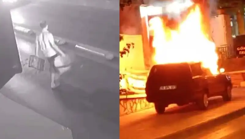 boşanma sürecinde kocası, eşinin aracını ateşe verdi